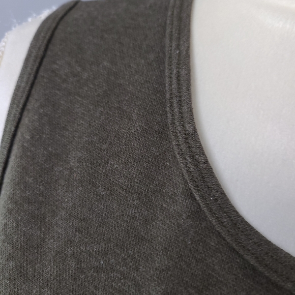 VTG 90's LL Bean Olive Green 100% Cotton Sleeveless Maxi Dress Made In USA MED - Picture 5 of 8